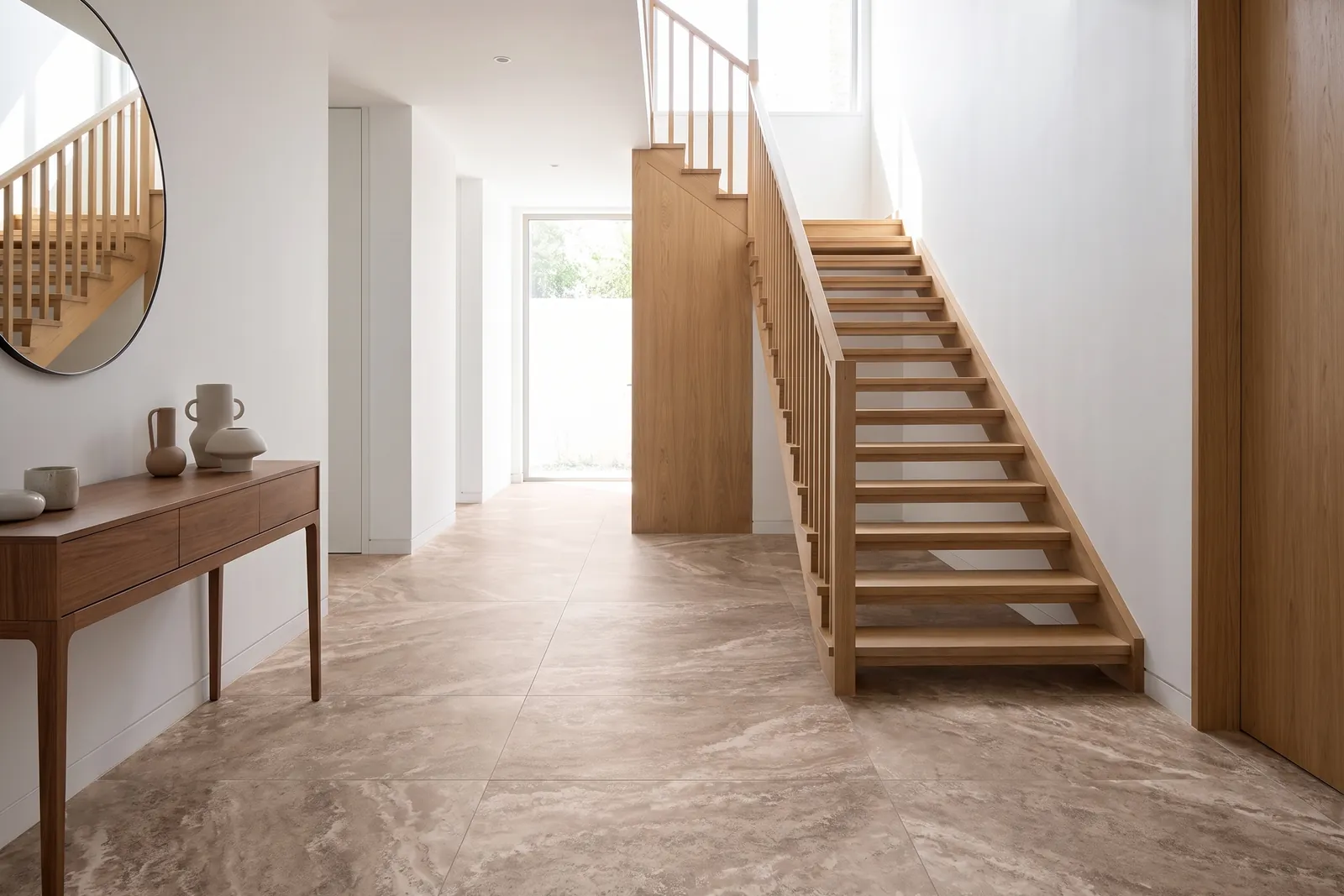 Stein Taupe Brown verlegt: Flur & Eingang (Visualisierung)