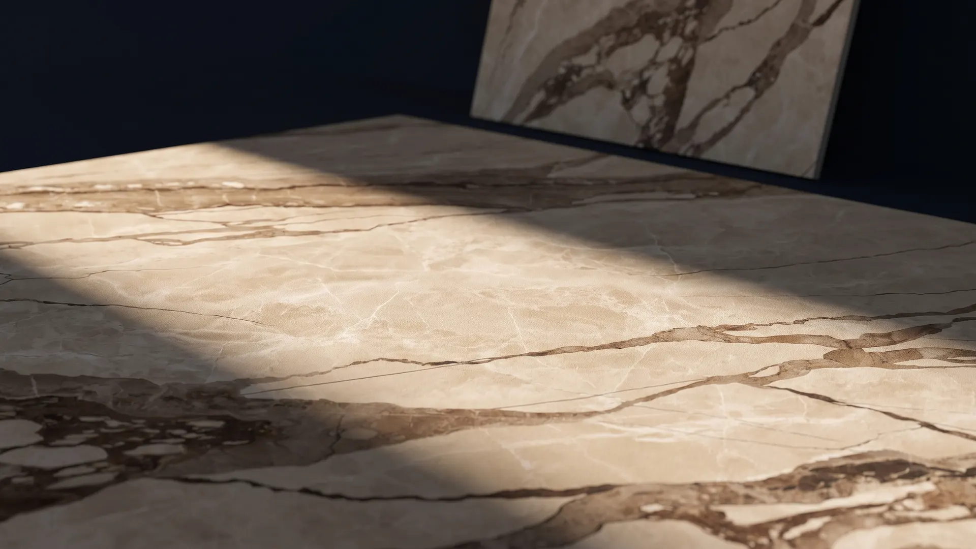 Marmor Beige Taupe II: die Oberfläche im Streiflicht