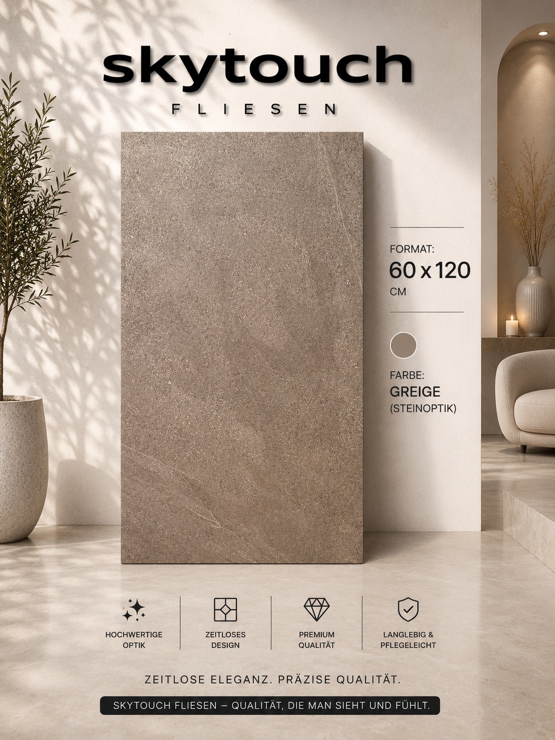 Greige Steinoptik